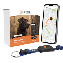 Weenect Dog XT - NEW GPS Collar for Dogs | XL Antenna | Waterproof | Julius-K9 Ultra-Durable Integrated Blue Collar Subscription required