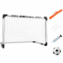 KiBiGOAL Kids Football Goal Set, Portable Foldable Kids Goals for the Garden + Indoor + Outdoor Children Football Toy(35.43in x 23.62 Goals White + 15