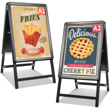 A Boards Pavement Signs | Double Sided A2 Snap Frame Poster Holder | Aluminium Outdoor Advertising Board | For Shop, Cafe & Restaurant Use