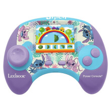 Lexibook, Disney Stitch Power Console - Educational bilingual game console with 100 activities in English/French, JCG100Di1