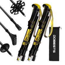 DOBESTS 2 Pack Collapsible Trekking Hiking Poles with Quick Lock System, Nordic Walking Sticks for Women and Men, Lightweight Telescopic Walking Poles