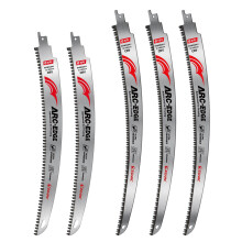 EZARC 5 Pieces Japanese Teeth Reciprocating Saw Blade Set, Arc Edge Wood Pruning Saw Blades 6TPI for Tree Trimming, Wood Cutting, 300 mm & 380 mm