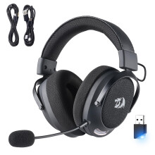 Redragon H858 3-Mode Wireless Gaming Headset, 7.1 Surround Sound, 53 mm Drivers, Memory Foam Ear Pads, Detachable Noise-canceling Microphone, Over-Ear
