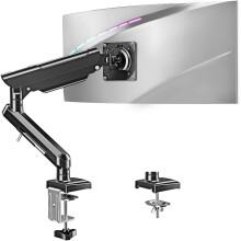 ELIVED Single Arm Monitor Desk Mount for 13-32 inch Screen, Tool Free Height Adjustable Gas Spring Arm, Gaming Monitor Arm Holds 2-9kg, VESA 75 & 100m
