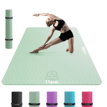 HAPBEAR Large Yoga Mat for Women- 183cm116cm6mm, TPE Non-Slip, Durable, Eco-Friendly, Extra Large Thick Wide Exercise Mat for Pilates,Gym,Workout,Ho
