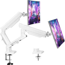 ELIVED Dual Monitor Arm Desk Mount for 13-32 inch Screen, Height Adjustable Double Gas Spring Arm, Gaming Monitor Arm Holds 2-9kg, VESA 75x75 100x100