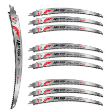 EZARC Japanese Teeth Reciprocating Saw Blades 380 mm, Arc Edge Wood Pruning Saw Blades 6TPI for Tree Trimming, Wood Cutting, 10 Pieces