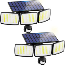 AIXPI Solar Security Lights Outdoor Motion Sensor, 240 LED Security Light with 3000mAh Battery & Large Solar Panel, 1600LM Floodlight IP65 Waterproof