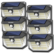 TECKNET Outdoor Solar Light 231 LED, 3 Modes Motion Sensor, Solar Powered Security Light 300 Wide Angle, IP65 Waterproof, Solar Wall Light for Front