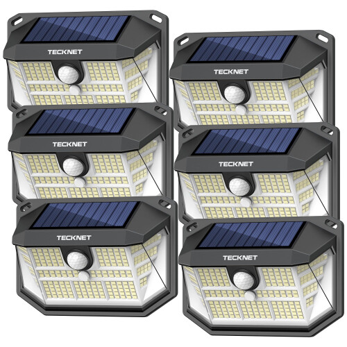 TeckNet TECKNET Outdoor Solar Light 231 LED, 3 Modes Motion Sensor, Solar Powered Security Light 300 Wide Angle, IP65 Waterproof, Solar Wall Light for Front