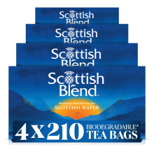 Scottish Blend | Black Tea Bags | Perfectly Blended Tea For Scottish Water | 4 x 210 Tea Bags | 840 Plant Based Biodegradable Teabags