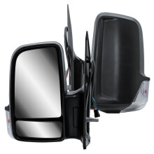 Passenger Left Side Door Wing Mirror N/S Electric and Heated Short Arm Black Cover For Mercedes Sprinter VW Crafter 2006 to 2018