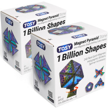 TOSY Magnet Pyramid Stone - 1 Cube Transforms into 1 Billion Shapes (Bunny, Egg Basket, Flowers, Heart), Easter Birthday Gift, 12 pcs, 243 Magnets, Ho