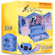 Get Trend Disney Stitch Musical Jewellery Box Girls Gift Ideas Tweens Bedroom Decor Wind Up Music Box with Mirror and Storage Drawers Gifts for Her (B