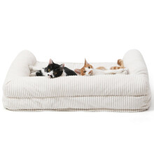 FUKUMARU Cute Dog Bed, Fluffy Dogs Bed with TPU Layer Keeping Lining Dry, Cat Couch Medium Size Dog Easy to Care, Warm Cat Bed with Removable Zipper C