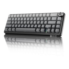 MAMBASNAKE X ATTACK SHARK X66 65% Wireless Mechanical Keyboard with Knob, 66 Keys Gasket Hot Swap RGB Gaming Keyboard 60 Percent, BT/2.4G/USB-C, Linea