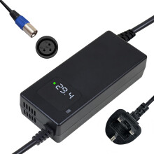 24V 4A Battery Charger, 24V 7S Li-ion Lithium Battery Output 29.4V 4A Charger For Mobility Wheelchair, E-Scooter With 3 Pin XLR Connector