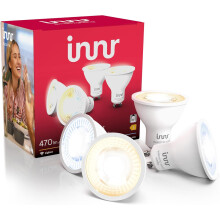 Innr Zigbee GU10 Smart Bulb, Works with Hue* and Alexa (Bridge Required), Warm White to Cool White, GU10 LED Spot, Dimmable, 470 Lumen, 4-Pack