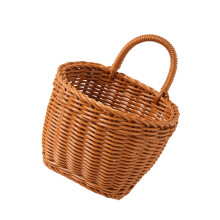 Decorative Wall Mounted Storage Basket In Handwoven Rattan-C