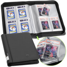 FunGuys Graded Card Binder, 40 PSA Slab Holder, 4 Pocket Graded Card Storage, Slab Binder, PSA Display Case Album, Zipper Card Collection Binder, MTG
