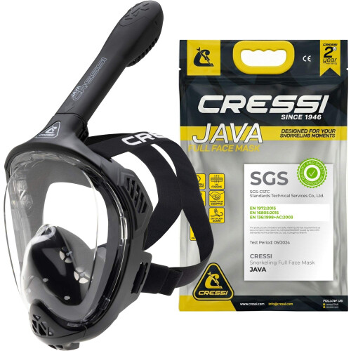 Cressi CRESSI Java Full Face Mask Black/Black L/Xl-Full Face Compact Fit