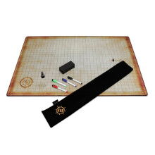 ENHANCE Deluxe RPG Grid Mat - DND Map (24x36in) with Premium Rubber, Non-Slip Grip, No Creasing - Dry Erase DND Mat Set for Masters and Starters, Eras
