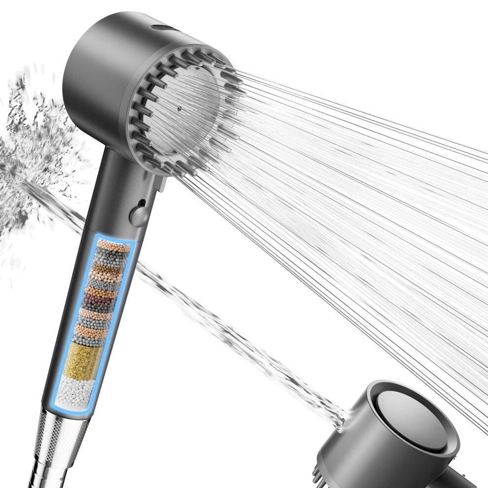 Cobbe Filter Shower Head And Hose, Hard Water High Pressure Shower Head With 20 Stage Filter, 5 Spray Mode Powerful Built-In Power Wash For Remove Chl 6977474160698