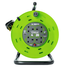 IONOS 4 Socket Cable Reel, 20m, Green, 13 Amp, Thermal Cut Out, Heavy Duty, Outdoor Extension Lead, Ideal for Garden, Workshop, DIY, Power Tools (ION2
