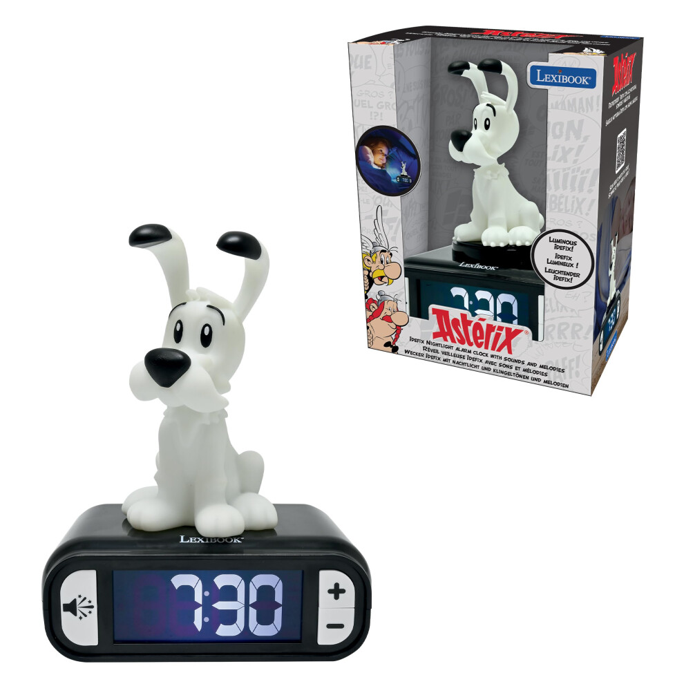 , Asterix And Obelix, Dogmatix Night Alarm Clock, Sounds And Melodies, Backlit Lcd Screen, Illuminated, Snooze, Rl800ax1 Light Lexibook