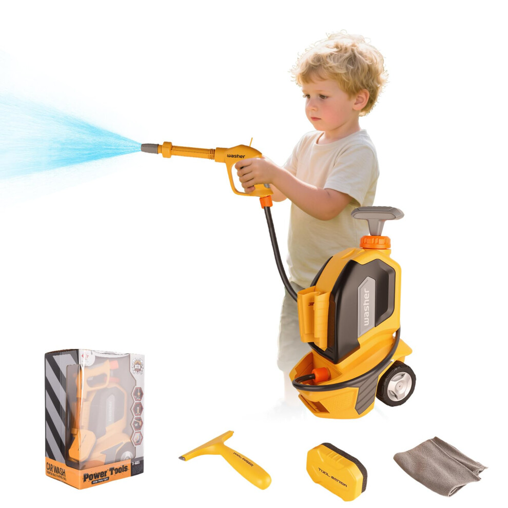 Photos - Other Toys Car Washer Toy Set for Kids - Kids Cleaning Set Car Wash, Kid Pressure Washer with 1700ml Water Tank, Sponge, Water Scraper