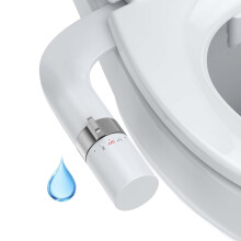 Ultra-Slim Cold Water Bidet, Non-Electric Bidet Attachment for Toilet UK with Self-Cleaning Dual Nozzles (Frontal & Rear Wash), Adjustable Water Press