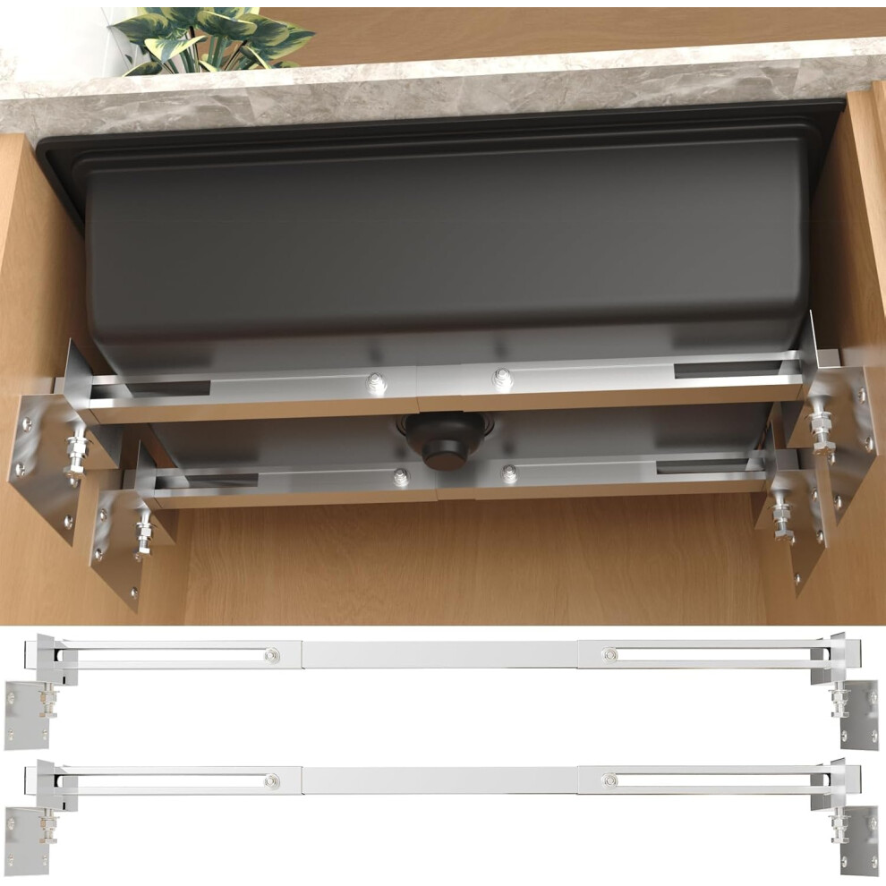 Wudlep 2Pcs Undermount Sink Brackets, 71-100Cm Adjustable Sink Support Brackets, Stainless Steel Sink Mounting Fixings 5051226569531