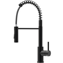 DERW Black Kitchen Tap with Pull-Out Sprayer, Kitchen Sink Tap with 2 Modes Spray, 360 Swivel Spout, Spring Design for Flexible Reach, Anti-Limescale