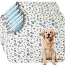 Washable Pee Pads for Dogs, 6 Pack Reusable Puppy Pads, Absorbent Whelping Pads with Bone Print, Non-Slip Waterproof Pet Training Pads for Couch, Crat