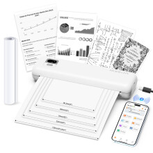 Rongta Portable Printer Wireless for Travel, F82 Bluetooth Inkless Thermal Printers for A4 Size 210x297mm, Compatible with Android iOS Phone Mac Windo