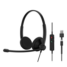 EPOS IMPACT 100 UC Stereo USB-C+A Headset with Microphone, Universal Communications, Noise-Cancelling Mic, Lightweight, Call Control, USB Adapter, Sof