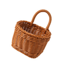 Sturdy Wall Mount Storage Basket With Handwoven Pattern-D