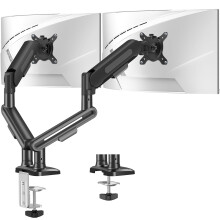 ELIVED Dual Monitor Desk Mount for 13-34 inch Screens, Holds Max 12kg, Tilt Swivel Rotate, Height Adjustable Gas Spring Monitors Arm, VESA 75&100mm, C