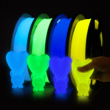 YOUSU 3D Printer Filament Bundle,Glow in The Dark Filament TPU Multi Color,Blue,Green,Yellow,Purple 250 * 4 Pack,1.75mm TPU Filament for 3D Printer