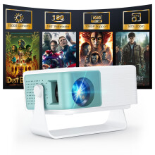 WOLFANG Mini Projector, Home Cinema Projector for Bedroom, Portable 1080P Full HD Supported with Auto Keystone Correction, 50% Zoom & 180 Rotation, C