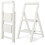 BIBKOKE Step Ladder 4-Step White Finish Aluminum Folding Ladders 1