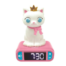 LEXIBOOK, Kitten, Nightlight alarm clock, Sounds and Melodies, LCD Backlit screen, Luminous, Snooze, Pink, RL800KTLXB