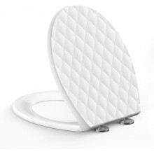 SRWOHS PRO Oval Soft Close Toilet Seat - White PP Diamond Design Toilet Seats, Quick Release with Adjustable Hinges for Easy Cleaning and Installation