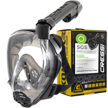 Cressi Komodo Full Face Dry Snorkelling Mask - 180 Panoramic View Snorkelling Mask - Dry Side Snorkel & Adult Snorkel Set