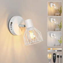 Dehobo Battery Operated Wall Sconces, Wireless Wall Light with Dimmable LED Bulbs, Type-C Rechargeable Wall Lamps with Remote Control, Cordless Sconce