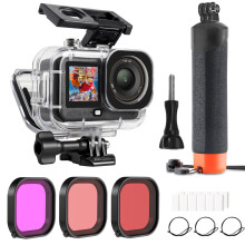 FitStill 60M/196FT Waterproof Housing for DJI OSMO Action 6, Waterproof Housing + Buoyancy Handle + Diving Filter for Underwater Shooting DJI Action 6