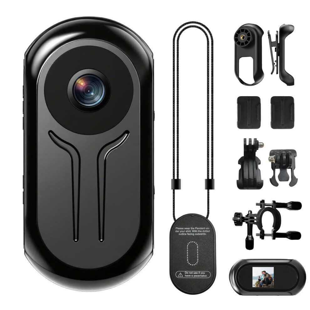 Mini Body Camera 1080P HD Portable Vlogging Thumb Action Cam Black - Image 2
