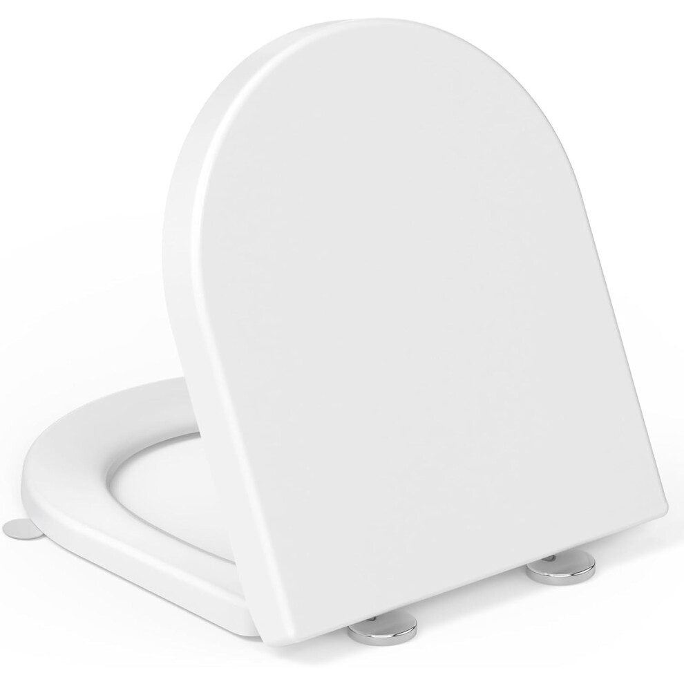 Yeaupe Pro D Shaped Soft Close Toilet Seat With Quick Release, Durable Urea-Formaldehyde Wc Seat, Universal Top Fixing Toilet Seat For Uk Toilets 5051226621444