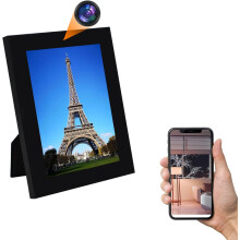 YMBZY WiFi Security Spy Camera,1080P Hidden Camera Photo Frame with Motion Detection/Live Feed APP, Support Dual Band Wireless Security Picture Frame
