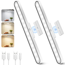 2 Pack Under Cabinet Kitchen Lights, 6000K Dimmable Wireless Under Cupboard Kitchen Lights, USB-C 2500mAh Rechargeable Battery Operated LED Lights Ind